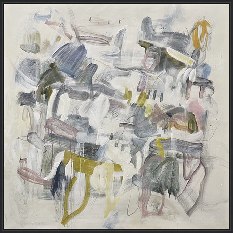 EAHPC24224 - Dynamic Disorder framed floating in a contemporary black frame. Finished Size: W 50.00 in x H 50.00 in