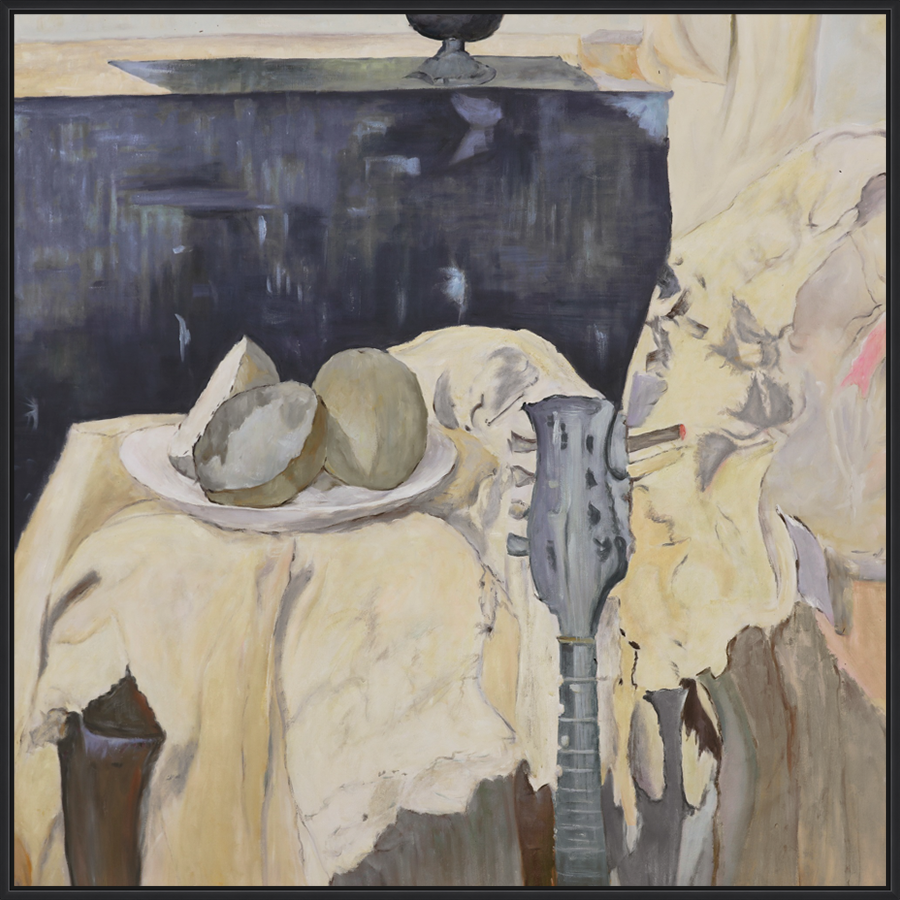 EAHPC24225 - Echoes of Elysium framed floating in a contemporary black frame. Finished Size: W 50.00 in x H 50.00 in