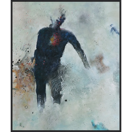 EAHPC24226 - RED POCKET framed floating in a contemporary black frame. Finished Size: W 50.00 in x H 60.00 in