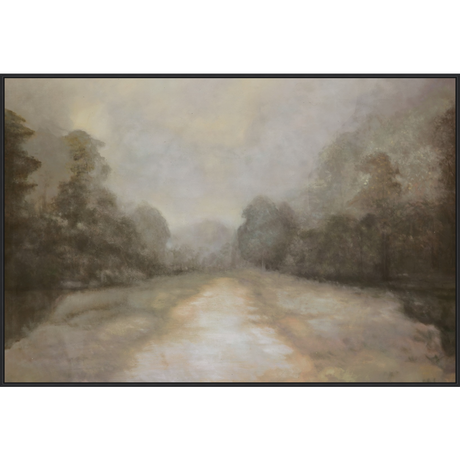 EAHPC24237 - WOODLAND WHISPERS framed floating in a contemporary black frame. Finished Size: W 80.00 in x H 54.00 in