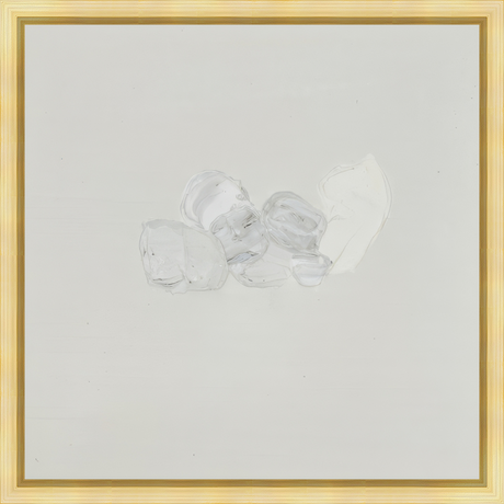 EAHPD05 - GRAY ON GRAY DABBLE framed in a gold floater frame. Finished Size: W 20.00 in x H 20.00 in