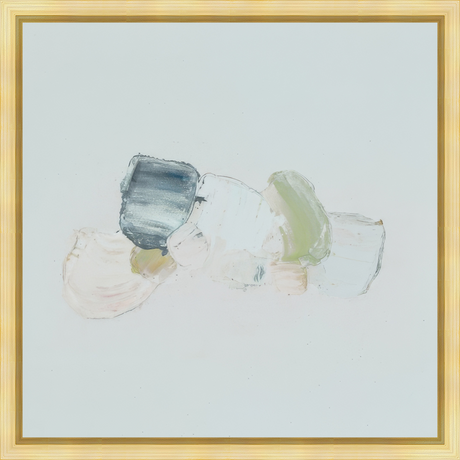 EAHPD09 - COLORS ON GRAY DABBLE framed in a gold floater frame. Finished Size: W 20.00 in x H 20.00 in