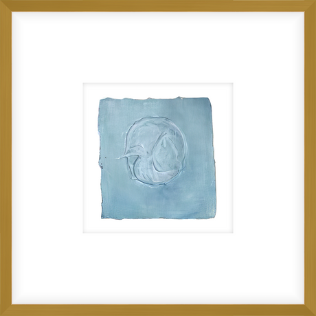 EASBL05 - FRAMED SKY BLUE TEXTURED SWATCH shadow boxed framed in an antiqued gold frame Finished Size: W 17.00 in x H 17.00 in