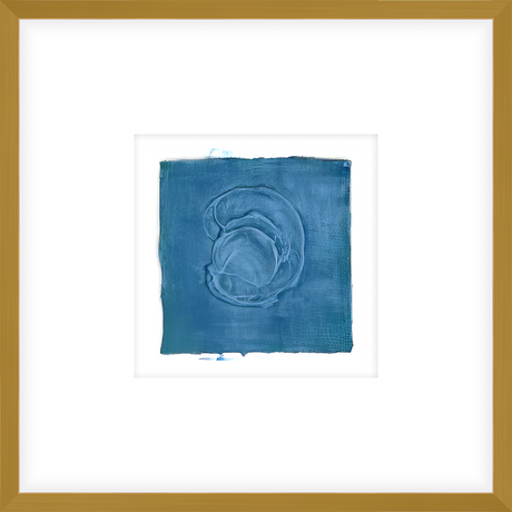 EASBL07 - FRAMED SAPPHIRE TEXTURED SWATCH shadow boxed framed in an antiqued gold frame Finished Size: W 17.00 in x H 17.00 in