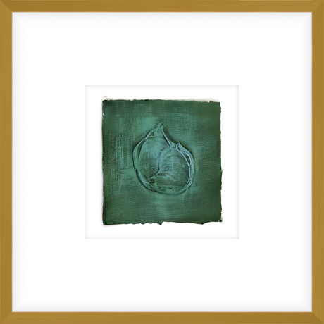 EASGR01 - FRAMED FOREST GREEN TEXTURED SWATCH shadow boxed framed in an antiqued gold frame Finished Size: W 17.00 in x H 17.00 in
