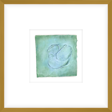EASGR02 - FRAMED SEA FOAM  TEXTURED SWATCH shadow boxed framed in an antiqued gold frame Finished Size: W 17.00 in x H 17.00 in