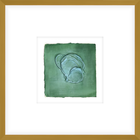 EASGR03 - FRAMED VERONESE GREEN TEXTURED SWATCH shadow boxed framed in an antiqued gold frame Finished Size: W 17.00 in x H 17.00 in