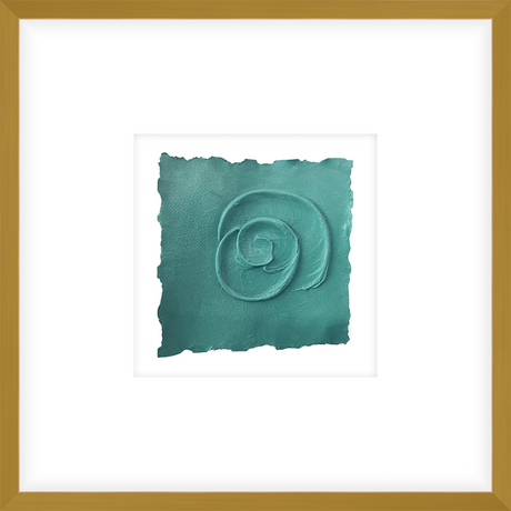 EASGR05 - FRAMED SHAMROCK TEXTURED SWATCH shadow boxed framed in an antiqued gold frame Finished Size: W 17.00 in x H 17.00 in