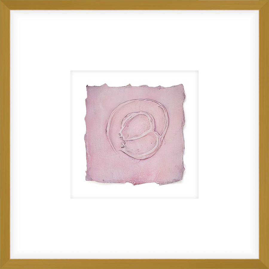 EASPK01 - FRAMED PALE PINK TEXTURED SWATCH shadow boxed framed in an antiqued gold frame Finished Size: W 17.00 in x H 17.00 in