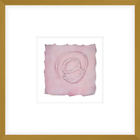 EASPK01 - FRAMED PALE PINK TEXTURED SWATCH shadow boxed framed in an antiqued gold frame Finished Size: W 17.00 in x H 17.00 in