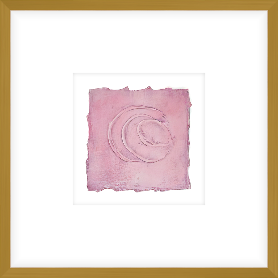 EASPK02 - FRAMED BLUSH TEXTURED SWATCH shadow boxed framed in an antiqued gold frame Finished Size: W 17.00 in x H 17.00 in
