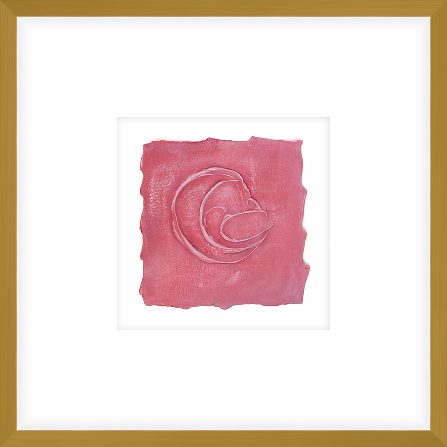 EASPK04 - FRAMED MAGENTA TEXTURED SWATCH shadow boxed framed in an antiqued gold frame Finished Size: W 17.00 in x H 17.00 in