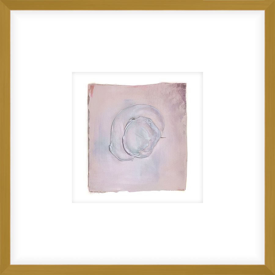 EASPK05 - FRAMED SOFT PINK TEXTURED SWATCH shadow boxed framed in an antiqued gold frame Finished Size: W 17.00 in x H 17.00 in