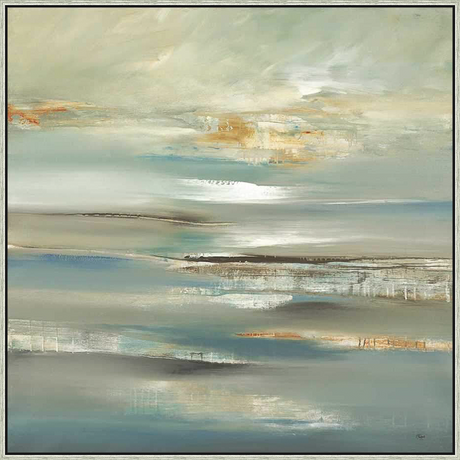 Evoke tranquility with this abstract landscape painting featuring layered brushstrokes and a serene palette. This artwork is a perfect addition to any space, bringing a touch of natural beauty and calming energy.