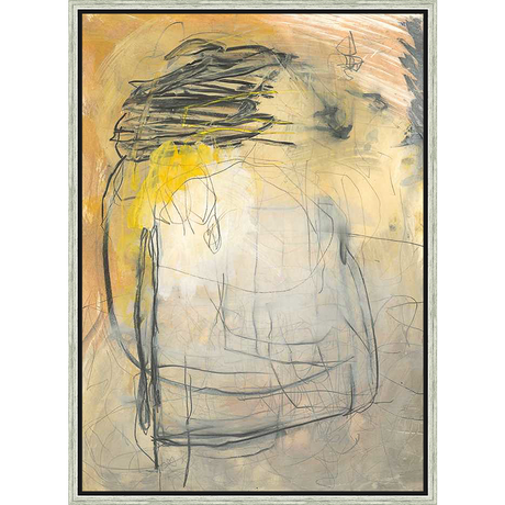 This abstract artwork features dynamic lines and washes of color, creating a modern and expressive piece. The artwork employs mixed media techniques to achieve a unique texture and depth, perfect for adding a touch of artistic flair to any space.