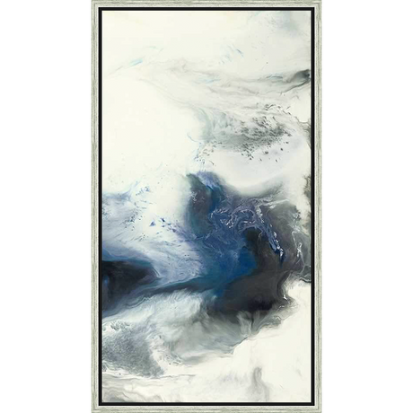 This stunning abstract artwork features a flowing, ethereal design, with layers of color blending seamlessly to create a sense of depth and movement. The piece is perfect for adding a touch of modern elegance to any space, with its evocative composition and cool color palette.