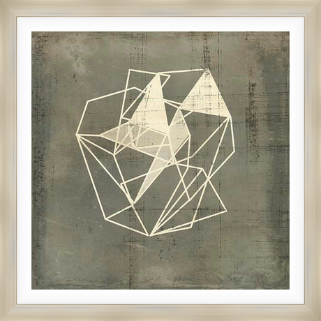 Modern abstract artwork featuring intersecting geometric forms against a textured background. This piece is perfect for adding a contemporary touch to any space.