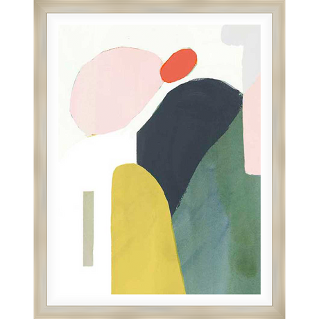 This modern abstract art print features a dynamic composition of organic shapes and bold colors. The artwork creates a striking visual impact, perfect for adding a touch of contemporary flair to any space.