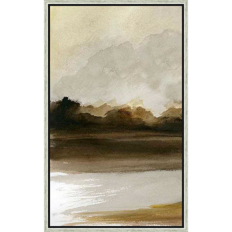 Evoke tranquility with this abstract landscape art, featuring a muted palette and a serene depiction of nature. The brushstrokes create a sense of depth, bringing to life a calming visual experience for any space.