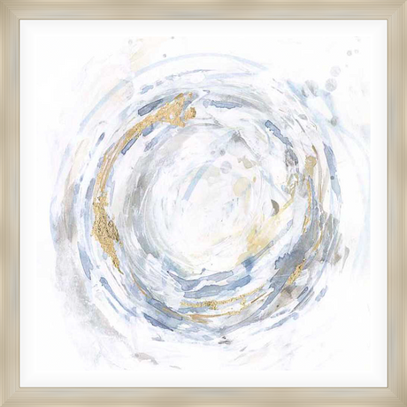 This captivating artwork features a swirling abstract design, with layered strokes of color and texture that evoke a sense of movement and depth. Gold leaf accents add a touch of luxury and visual interest, creating a striking focal point for any space.