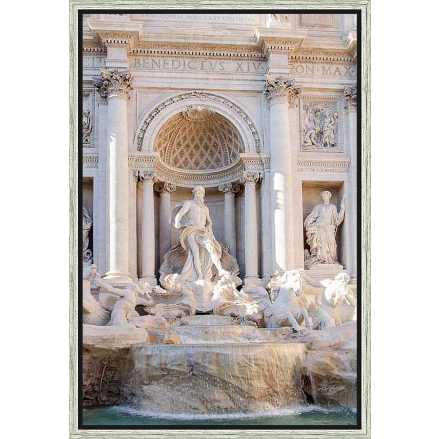 A stunning depiction of the Trevi Fountain, this artwork captures the grandeur and intricate details of the iconic Roman landmark. The sculptures and architectural elements are rendered with remarkable precision, showcasing the fountain's baroque design.
