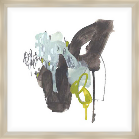 This abstract art print features a dynamic composition of fluid brushstrokes and delicate details, incorporating washes of color and textural contrasts for an engaging visual experience. Elevate your space with this striking piece, perfect for adding a touch of modern artistry to any room.