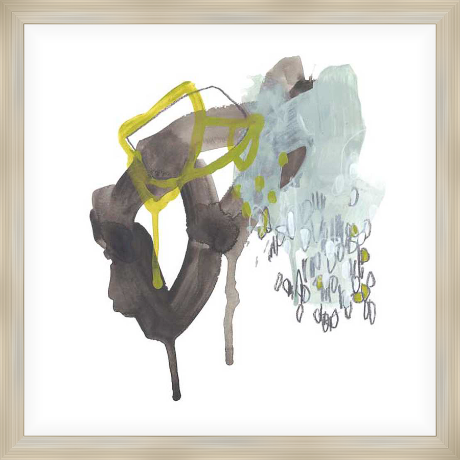 This abstract artwork features layered brushstrokes and dynamic lines, creating a visually striking composition. The piece incorporates a blend of organic forms and free-flowing elements, making it perfect for adding a touch of modern art to any space.