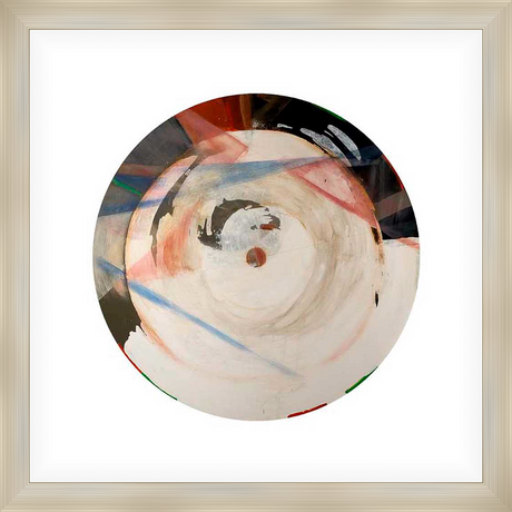 A captivating abstract artwork in a circular format. This unique piece features a dynamic interplay of colors, lines, and textures, creating a mesmerizing visual experience perfect for adding a touch of modern art to any space.