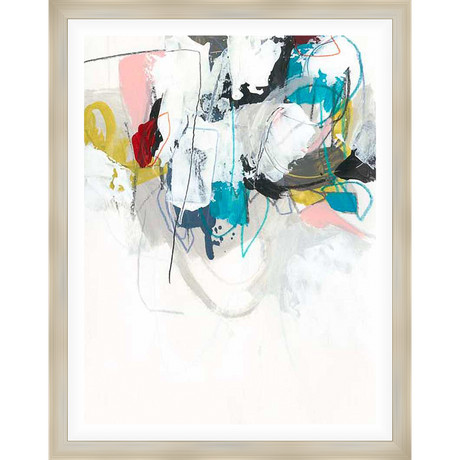 A vibrant abstract composition explodes with energetic brushstrokes, vibrant colors, and dynamic lines, forming an expressive and modern artwork. This print captures the essence of rAV emotion and artistic freedom.