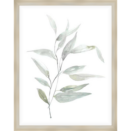 This elegant artwork features a delicate watercolor depiction of a sprig with softly rendered leaves, offering a touch of natural beauty and serenity to any space. Perfect for bringing a calming, artistic element into your home or office decor.