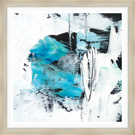 This abstract artwork utilizes textured brushstrokes to create a dynamic composition of color and form, offering a modern and expressive touch to any space.