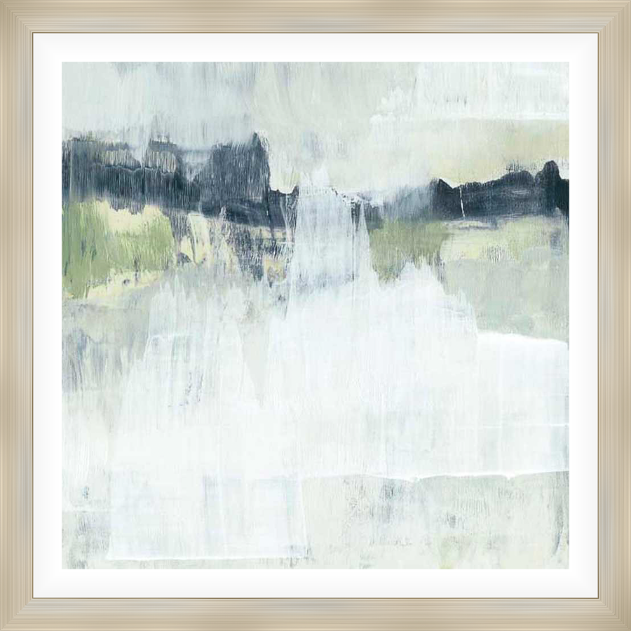 This abstract painting features a layered composition with broad, expressive brushstrokes. The artwork creates a serene and atmospheric scene through the use of muted tones and a blend of textures. It captures a sense of natural beauty and artistic depth, perfect for adding a touch of elegance to any space.