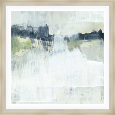 This abstract painting features a layered composition with broad, expressive brushstrokes. The artwork creates a serene and atmospheric scene through the use of muted tones and a blend of textures. It captures a sense of natural beauty and artistic depth, perfect for adding a touch of elegance to any space.