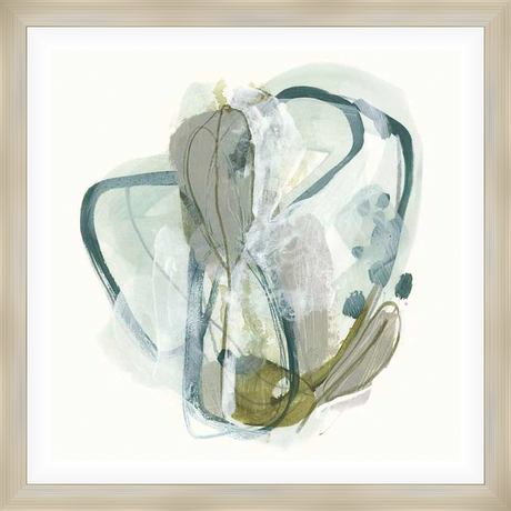 A captivating abstract composition features layered brushstrokes of muted colors, creating an organic and ethereal feel. This art piece evokes a sense of calm and contemplation, perfect for enhancing any interior space.