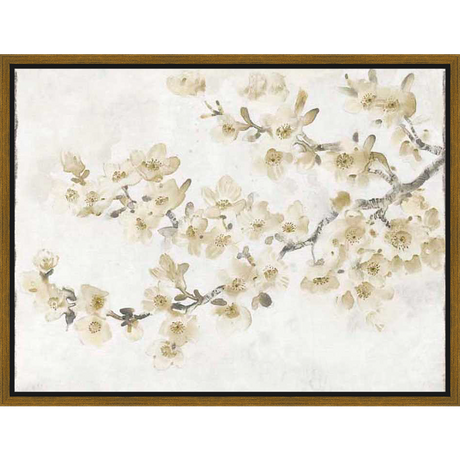 An elegant depiction of delicate blossoms, this art print captures the serene beauty of nature. The artwork features soft, muted tones and a flowing composition that evokes a sense of peace and tranquility, perfect for adding a touch of sophistication to any space.