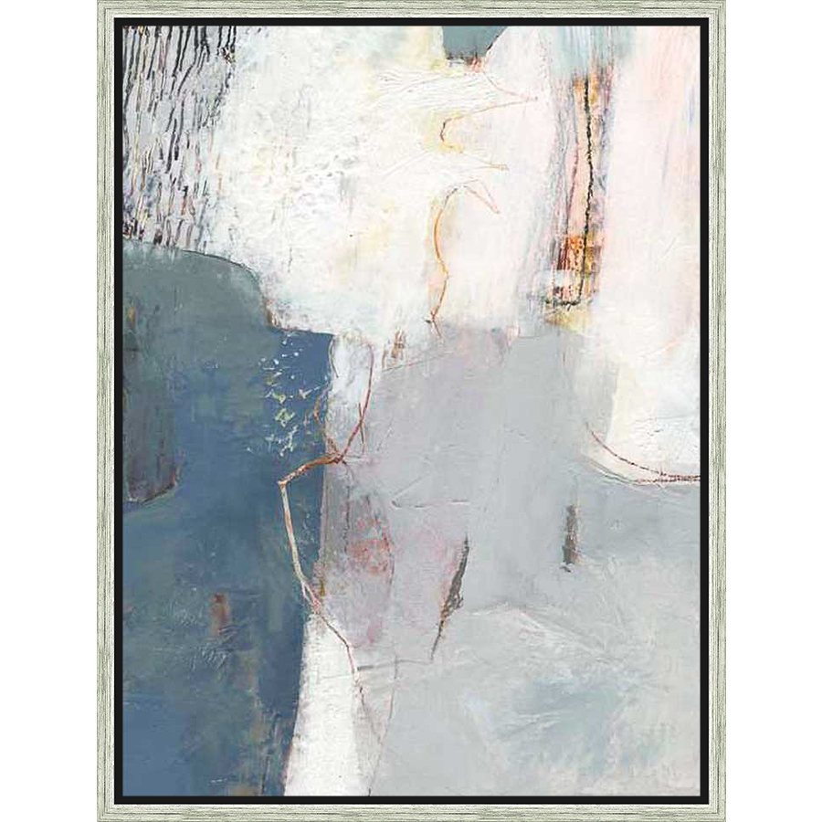 An abstract expressionist painting bursts with layered textures and a serene palette. This contemporary artwork features a blend of gestural brushstrokes and subtle color variations, creating a calming yet visually engaging composition. The piece is a study in form and depth, perfect for adding a touch of modern elegance to any space.