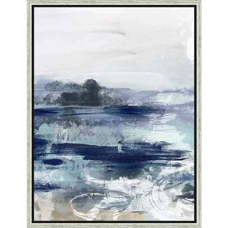 Evoking a sense of tranquility, this abstract art print captures a serene landscape. The artwork features expressive brushstrokes and a calming color palette to add a touch of elegance to any space.