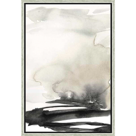 This abstract artwork showcases a captivating interplay of light and shadow, achieved through delicate washes of watercolor. The composition features a blend of muted tones, creating a serene and contemplative atmosphere. It's perfect for adding a touch of artistic sophistication to any space.