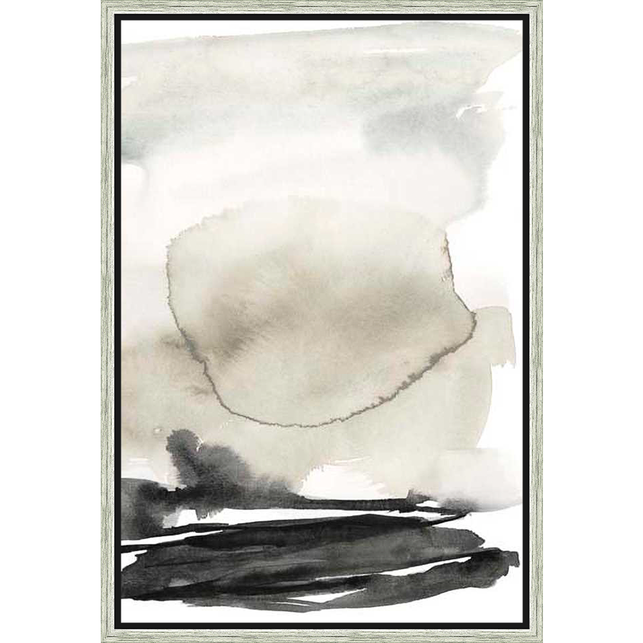 This original abstract watercolor painting features soft, blended forms in a muted palette. The artwork creates a calming and serene atmosphere, perfect for any modern living space.