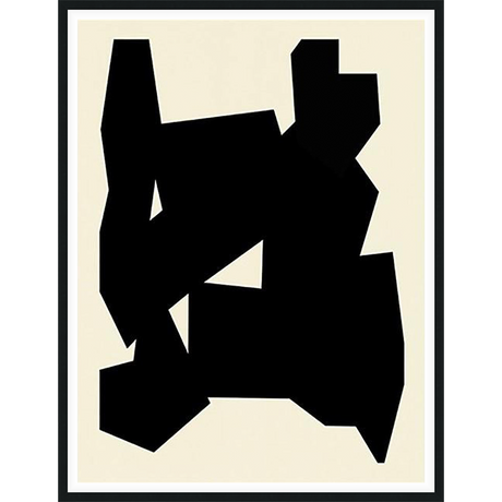 This modern art print features a bold, abstract composition with striking geometric shapes. The minimalist design is perfect for adding a touch of contemporary style to any room.