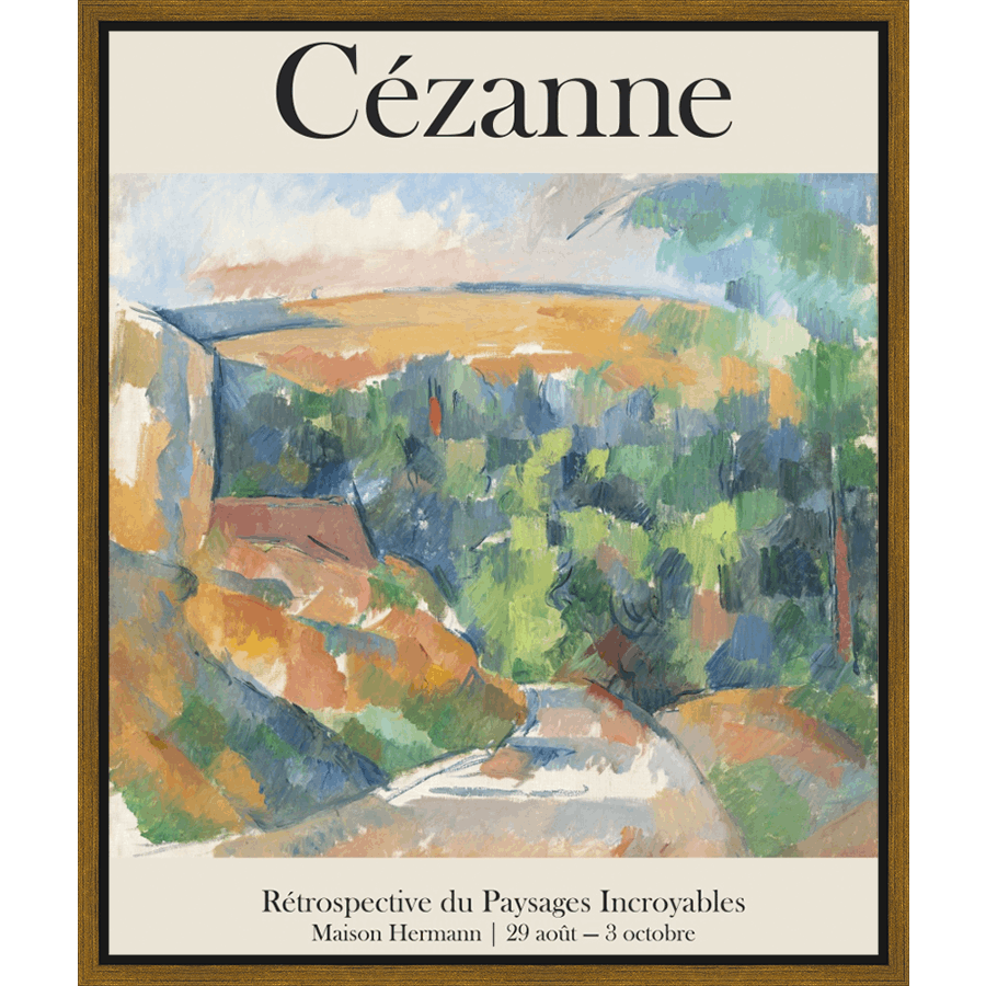 Immerse yourself in the vibrant landscape of Cezanne's artistry, a colorful and expressive depiction of the natural world. This stunning print captures the artist's signature brushstrokes and masterful use of color, bringing a touch of Post-Impressionist elegance to your space. A perfect addition for any art lover seeking to elevate their interior with a touch of classic beauty.