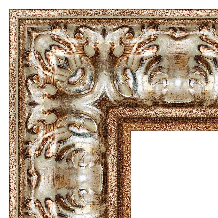 Our Antique Silver Ornate Solid Wood Picture Frame #08081