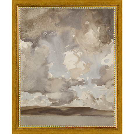 SA002-THE GATHERING STORM Hand framed in a transitional gold frame. Finished Size: W 9.25 in x H 11.25 in