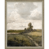 SA003-THE NARROW PATH Hand framed in an ornate dark silver frame. Finished Size: W 12.25 in x H 15.25 in