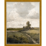 SA003-THE NARROW PATH Hand framed in a transitional gold frame. Finished Size: W 12.25 in x H 15.25 in