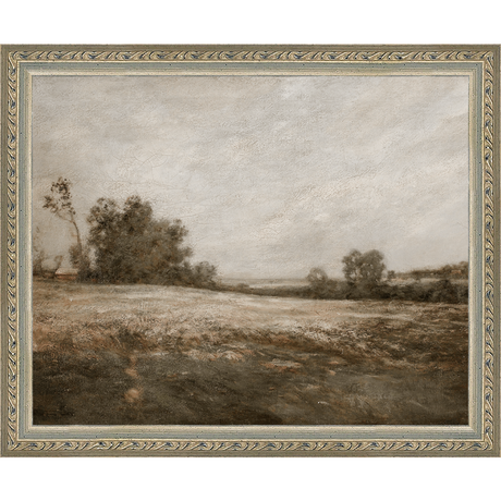 SA005-THE BARREN PATCH Hand framed in an ornate dark silver frame. Finished Size: W 11.25 in x H 9.25 in