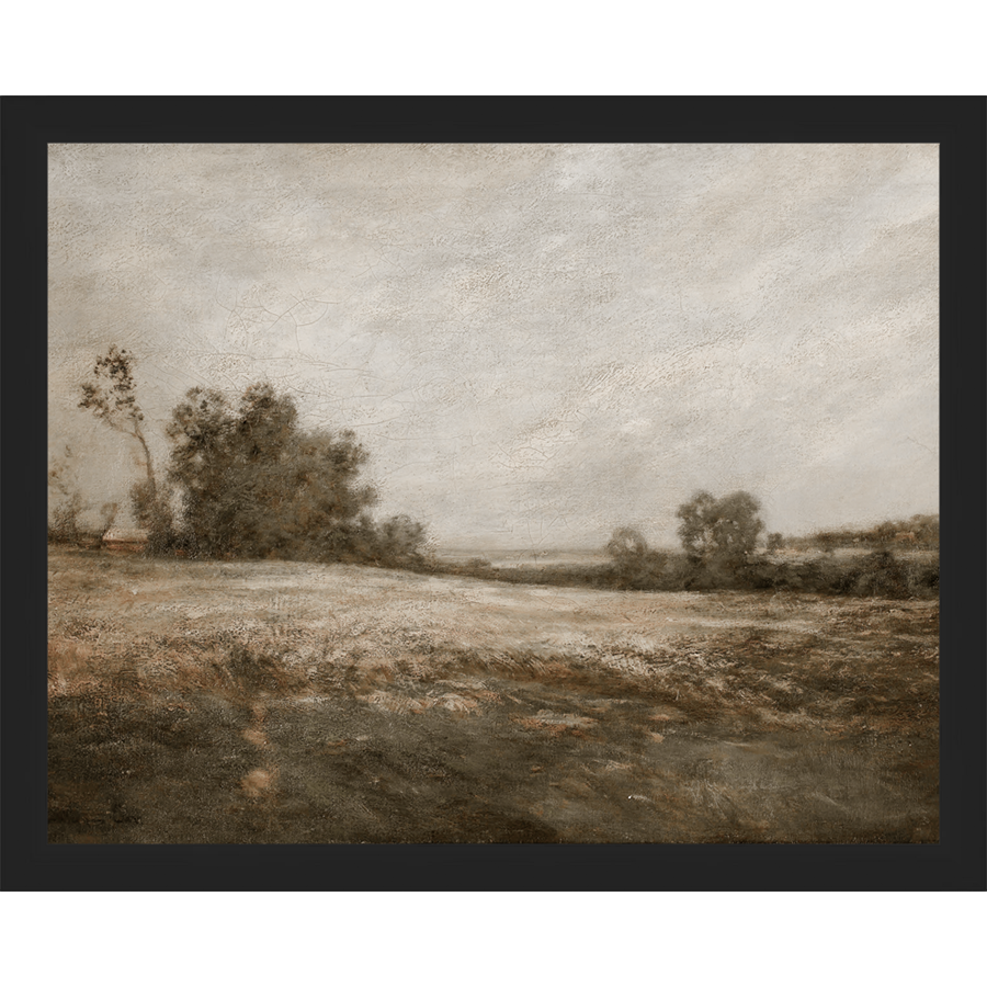 SA005-THE BARREN PATCH Hand framed in a matte black frame. Finished Size: W 15.25 in x H 12.25 in