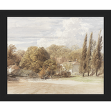 SA008-THE COUNTRY HOUSE Hand framed in a matte black frame. Finished Size: W 11.25 in x H 9.25 in