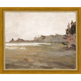 SA010-MOUNTAINS AHEAD Hand framed in a transitional gold frame. Finished Size: W 11.25 in x H 9.25 in