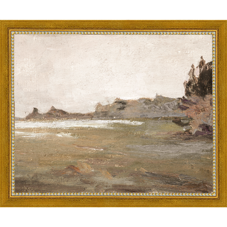 SA010-MOUNTAINS AHEAD Hand framed in a transitional gold frame. Finished Size: W 11.25 in x H 9.25 in